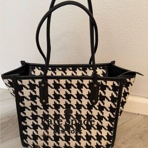 Kate Spade Black and White Houndstooth Tote